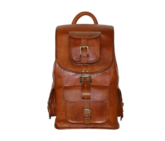 This Handmade Leather Backpack, Crafted From Premium Full-grain Leather, Is A Perfect Personalized Or Customized Gift For Men And Women. With Spacious Main Compartment, Padded Laptop Sleeve, Multiple Exterior Pockets, It’s Ideal Travel, Work, Daily Use. Secure Buckle Closures Ergonomic Shoulder Straps Ensure All-day Comfort. Stylish Graduation Birthday Gift, Vintage Rucksack Blends Rugged Charm Practical Design—perfect Those Who Value Durability Timeless Style. 