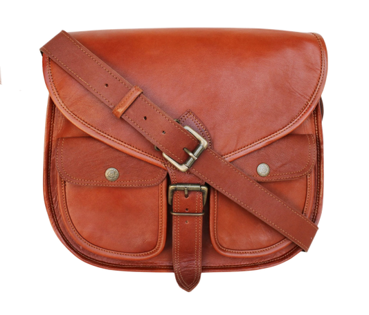 This Stylish Leather Crossbody Bag Features A Classic Flap Design With Central Buckle And Dual Front Pockets Secured By Snap Buttons. Crafted From Premium Rich, Warm Hue, It Offers Both Elegance Utility. The Adjustable Strap Ensures Comfort, While Roomy Interior Holds Essentials Ease. Customized, Personalized Gift For Men Women—perfect As Birthday Gift, Graduation Or Everyday Travel Companion.