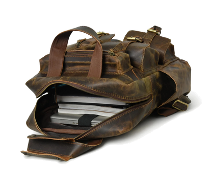Experience The Perfect Blend Of Style, Durability, And Functionality With This Handcrafted, Personalized Genuine Leather Backpack. Designed For Modern Professionals, Travelers, Students, It Features A Spacious Main Compartment To Securely Hold Laptops, Tablets, Books, More. Multiple Zippered Pockets Keep Essentials Organized, While Reinforced Stitching Premium Hardware Ensure Long-lasting Use. Vintage Finish Adds Timeless Appeal, Padded Adjustable Straps Provide All-day Comfort. Customized Gift Men Women 