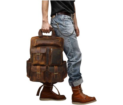 Elevate Your Look With This Personalized Genuine Leather Backpack, Blending Rugged Style Everyday Functionality. Designed For Modern Explorers, It Features Multiple Secure Front Pockets, A Sturdy Top Handle, And Adjustable Straps Versatile Carrying. The Premium Develops Rich Patina Over Time, Ensuring Timeless Appeal. Spacious Yet Compact, Holds Everything From Laptops To Daily Gear. Customized Gift Men Women—perfect Work, Travel, Casual Outings, Birthdays, Or Graduation Gifts. 