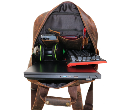 This Vintage Genuine Leather Backpack Offers Smart Organization With Spacious Compartments For Your Laptop, Keyboard, Headphones, Wallet, Phone, And More. Designed Professionals Travelers, It Features Durable Stitching, A Secure Zip Closure, Thoughtfully Placed Inner Pockets. The Rugged Finish Adds Timeless Style, While Compact Yet Roomy Design Keeps Essentials Organized On Go. Personalized Customized Gift Men Women—perfect As Birthday Gift, Graduation Or Stylish Daily Companion.