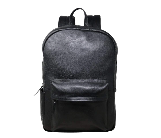 This Black Leather Backpack Blends Timeless Minimalism With Everyday Functionality, Making It An Ideal Personalized Or Customized Gift For Men And Women. Crafted From Premium Genuine Leather, Features A Spacious Main Compartment, Smooth Zipper Closure, Front Utility Pocket Essentials. Padded Shoulder Straps Top Handle Ensure Comfort Versatility—perfect Commuting, Traveling, Office Use. Sleek Matte Finish Durable Build Make Thoughtful Graduation Birthday Gift.