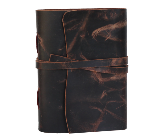 Elevate Your Writing Experience With This Handcrafted Top Grain Leather Journal, Made From Premium Buffalo Hide A Rich, Distressed Texture. Designed For Both Durability And Vintage Style, It Features Wrap-around Tie Closure That Ensures Secure Storage Rustic Charm. Inside, Thick, Acid-free Unlined Pages Invite Journaling, Sketching, Or Note-taking.