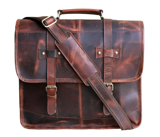 Crafted From Premium Full-grain Leather, This Vintage-style Messenger Bag Makes A Perfect Personalized, Customized Gift For Men And Women, Blending Rugged Durability With Timeless Elegance. Its Distinctive Patchwork Design Rich, Distressed Finish Develop Beautiful Patina Over Time. Secure Buckle Closures, Reinforced Stitching, Spacious Compartments, It’s Ideal Carrying 15-inch Laptop, Notebooks, Or Documents. Thoughtful Birthday Gift, Graduation Stylish Professional Companion Work, School, Travel.