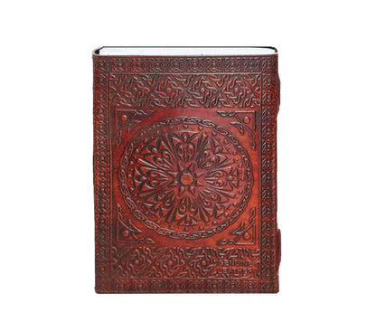 This Brown Leather Notebook Features An Intricate Embossed Design, Handcrafted From Genuine To Offer Timeless Elegance And Durability. With Unlined Pages A Secure Wrap Closure, It’s Ideal For Journaling, Sketching, Or Note-taking. Perfect Personalized Customized Gift Men Women, Makes Thoughtful Birthday Gift, Graduation Keepsake Writers, Students, Creatives Who Value Artistic Detail Vintage Charm In Everyday Essentials. 