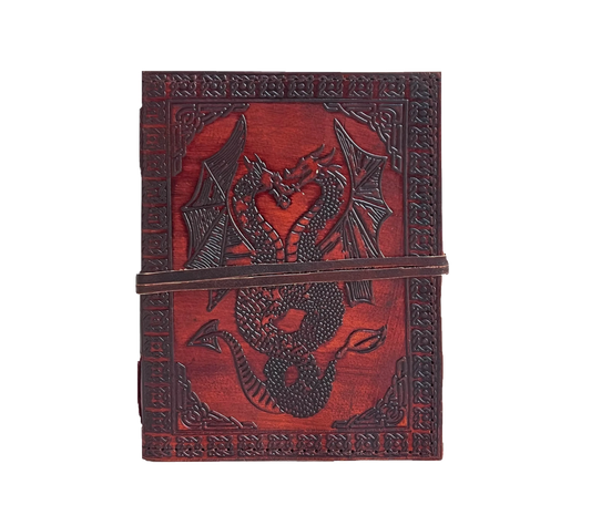Red Leather Dragon Journal, Personalized Notebook, Customized Writing Gift, Gift For Men And Women, Graduation Birthday Fantasy Diary, Handmade Journal Writers, Embossed Sketchbook, Unique Students, Mystical Travel Unlined Handcrafted Meaningful Fantasy-inspired Stationery, Him Her.