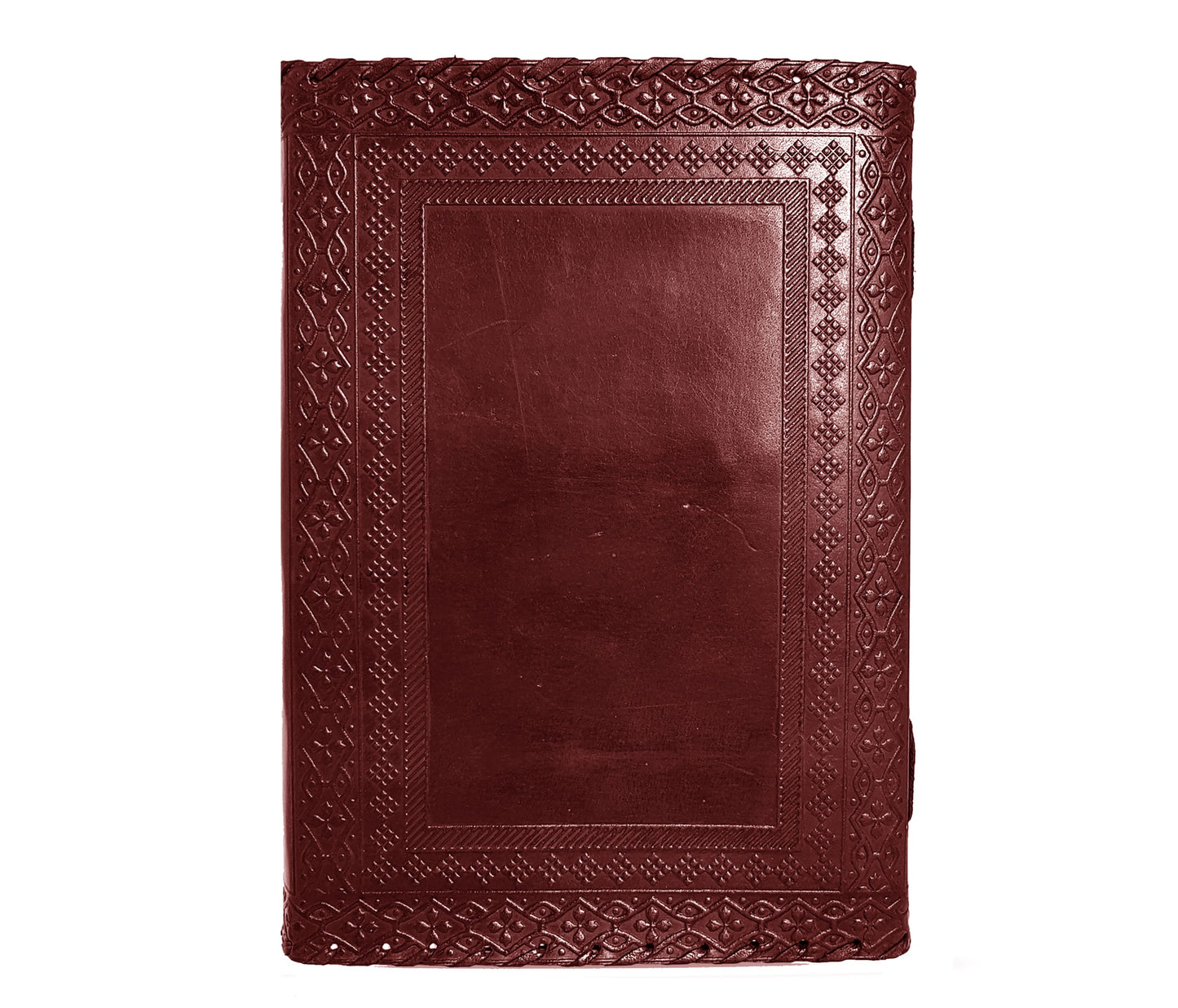 Diario de cuero marrón vintage hecho a mano con cerradura