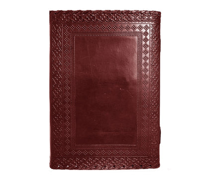Diario de cuero marrón vintage hecho a mano con cerradura
