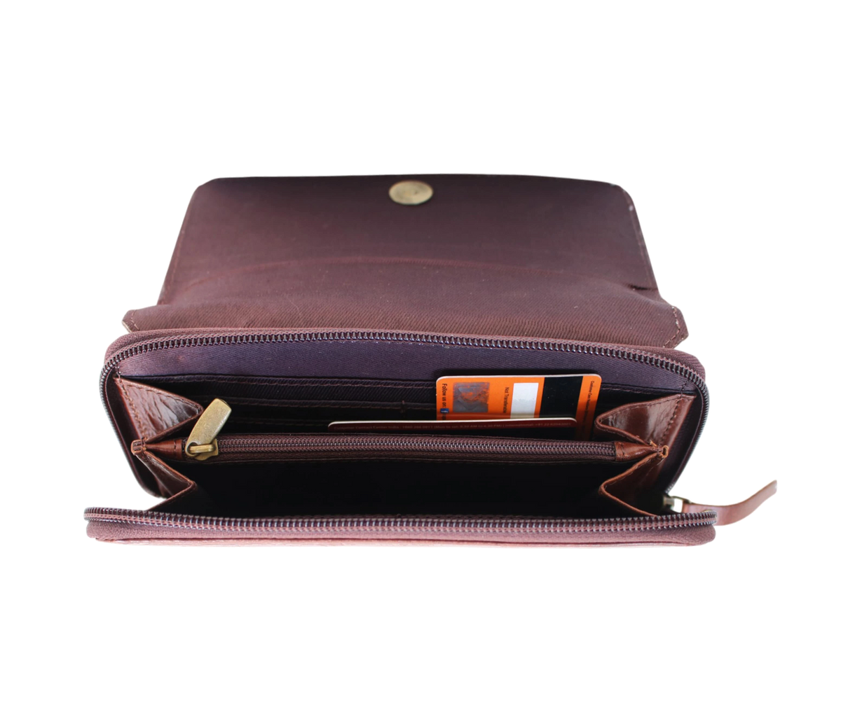This Stylish Brown Leather Wallet Is A Perfect Blend Of Elegance And Practicality—ideal For Regular Use, Office Carry, Or Party Outings. Crafted From Premium Genuine Leather, It Features Secure Zipper Magnetic Snap Closure, Along With Multiple Compartments Cards, Cash, Coins. Its Spacious Interior Ensures Easy Organization. Personalized, Customized Gift Women, Makes Thoughtful Birthday Gift, Graduation Everyday Accessory That Combines Durability Sophisticated Charm.