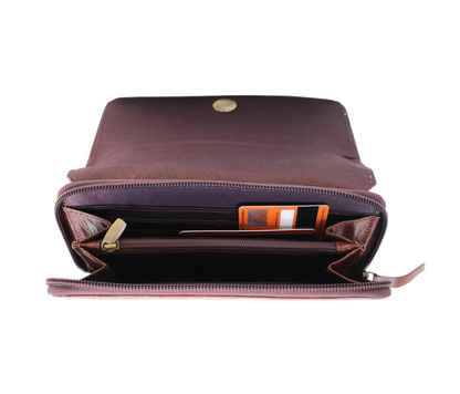 This Stylish Brown Leather Wallet Is A Perfect Blend Of Elegance And Practicality—ideal For Regular Use, Office Carry, Or Party Outings. Crafted From Premium Genuine Leather, It Features Secure Zipper Magnetic Snap Closure, Along With Multiple Compartments Cards, Cash, Coins. Its Spacious Interior Ensures Easy Organization. Personalized, Customized Gift Women, Makes Thoughtful Birthday Gift, Graduation Everyday Accessory That Combines Durability Sophisticated Charm.