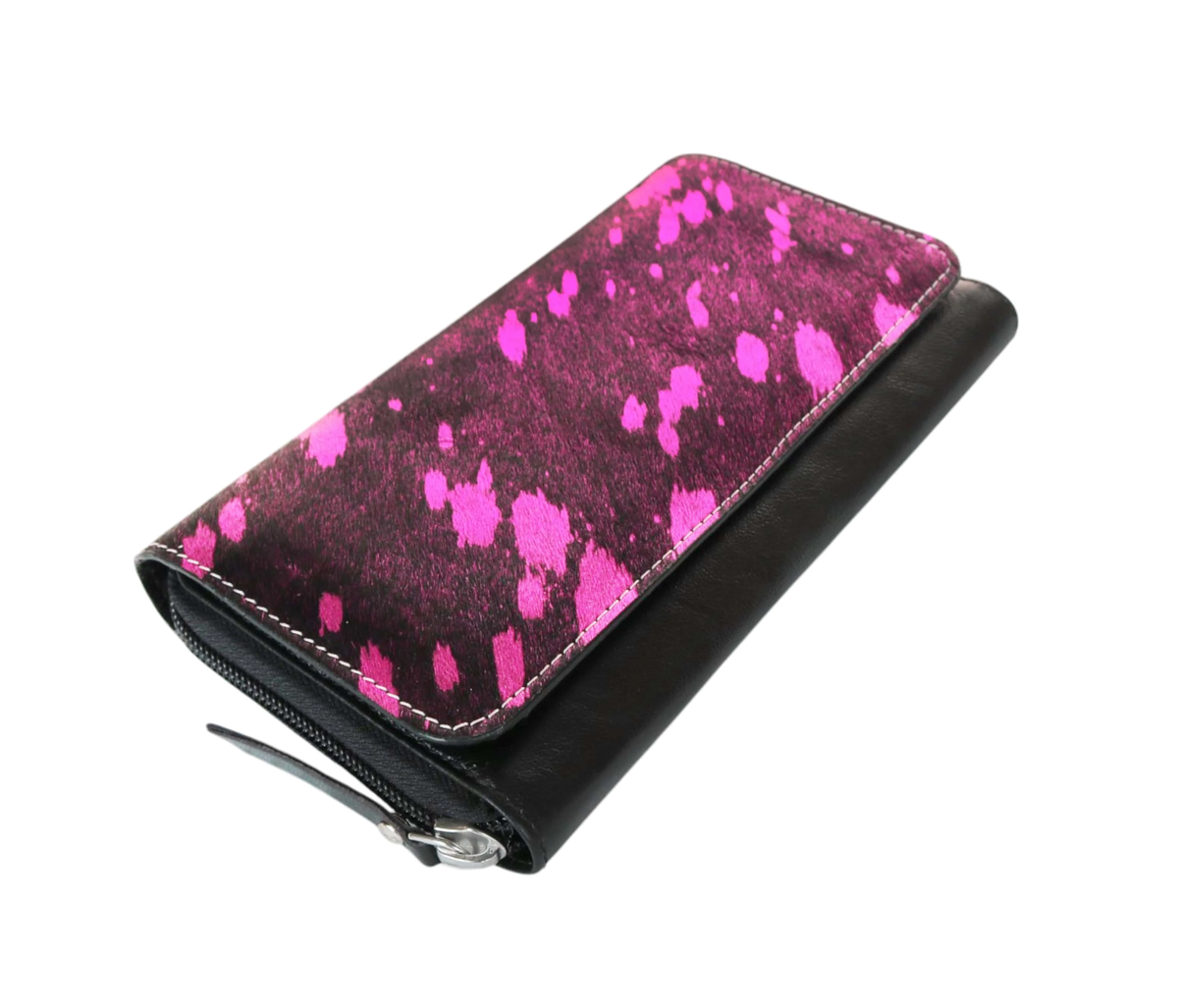 Elevate Your Style With This Premium Leather Women’s Wallet Featuring A Striking Pink Splatter Design, Perfect For Regular Use, Office Elegance, Or Party Chic. Large-capacity Clutch Purse Is Crafted Durability And Sophistication, Offering Multiple Zip Snap Compartments Cards, Cash, Coins, Keys. The Vibrant Color Modern Look Make It Standout Accessory Any Occasion. Ideal As Organizer, Stylish Wallet, Party-ready Clutch.