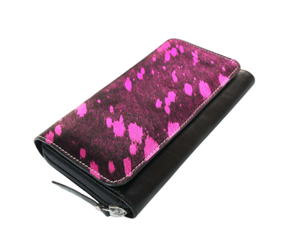 Elevate Your Style With This Premium Leather Women’s Wallet Featuring A Striking Pink Splatter Design, Perfect For Regular Use, Office Elegance, Or Party Chic. Large-capacity Clutch Purse Is Crafted Durability And Sophistication, Offering Multiple Zip Snap Compartments Cards, Cash, Coins, Keys. The Vibrant Color Modern Look Make It Standout Accessory Any Occasion. Ideal As Organizer, Stylish Wallet, Party-ready Clutch.