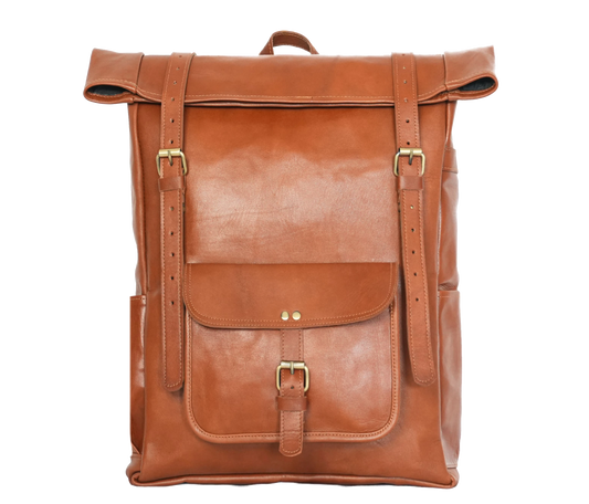 This handcrafted genuine leather roll-top backpack is a personalized blend of rugged style and modern utility. Featuring smooth tan brown finish, adjustable straps, secure front pocket, it’s perfect for daily commutes, travel, or work. The flexible design offers extra storage, making it functional yet stylish choice. A thoughtful customized gift men women—ideal birthdays, graduations, as unique keepsake those who appreciate craftsmanship. 