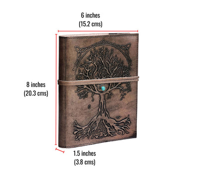 Diario Árbol de la Vida Encantado con Piedra - Mediano
