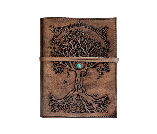 This Handcrafted Leather Journal Showcases An Intricately Embossed Tree Of Life, Symbolizing Strength, Growth, And Connection. A Turquoise Stone At The Center Adds Mystical Touch, While String Closure Enhances Its Vintage Charm. Ideal For Writing, Sketching, Or Reflection, Makes Meaningful Personalized Customized Gift Men Women—perfect Birthdays, Graduations, Spiritual Milestones. Timeless Piece Artistry With Purpose.