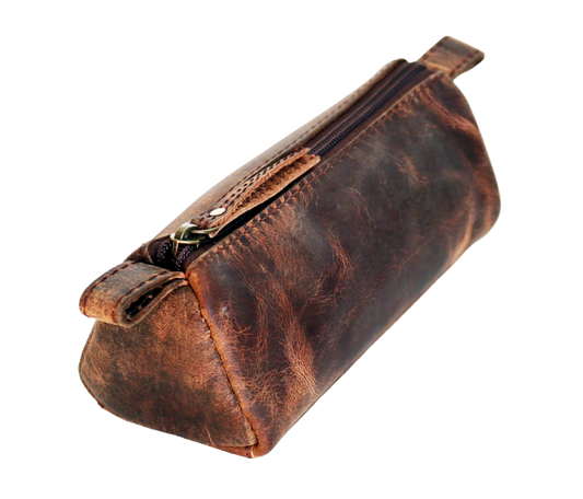 This Sophisticated Vintage-style Buffalo Hide Organizer Features A Unique Triangular Silhouette That Stands Upright And Stylish. Crafted From Authentic Full-grain Leather, It Includes Smooth Ykk Zipper, Leather Pull Tab, Side Handles For Easy Carry. Ideal Grooming Tools, Tech Cables, Or Travel Gear, It’s Timeless Customized Gift Men Women, Perfect Personalized Birthday Graduation Those Who Value Elegance Utility. 