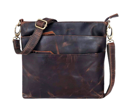 Jaald Trinity Sling handmade satchel - full-grain leather satchel.