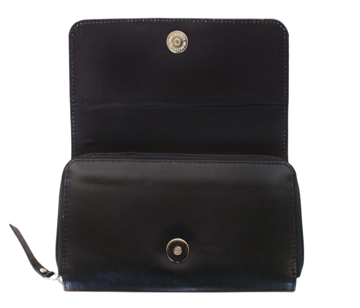 This Personalized Black Leather Wallet Clutch Features A Sleek Design With Secure Snap-button Flap And Zippered Compartment, Perfect For Modern Women Who Value Style Functionality. Ideal Daily Use, Office Meetings, Or Party Occasions, It Offers Spacious Storage Cards, Cash, Coins. Crafted From Premium Minimalist Touch, Suits Both Casual Formal Settings. Thoughtful Customized Birthday Graduation Gift Men Women, Blends Elegance Practicality.