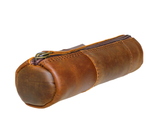  Classic Cylindrical Design And Rustic Charm. Made From Premium Genuine Buffalo Leather, This Durable Pen Pouch Showcases Expert Stitching, A Sturdy Ykk Zipper, Compact Shape Ideal For Carrying Pens, Pencils, Markers, Small Accessories. Its Minimalist, Vintage-inspired Look Makes It Perfect Students, Artists, Professionals Seeking Stylish Yet Functional Stationery Holder. Designed Daily Use, Leather Pencil Case Fits Easily In Backpacks, Office Bags, Or Purses 