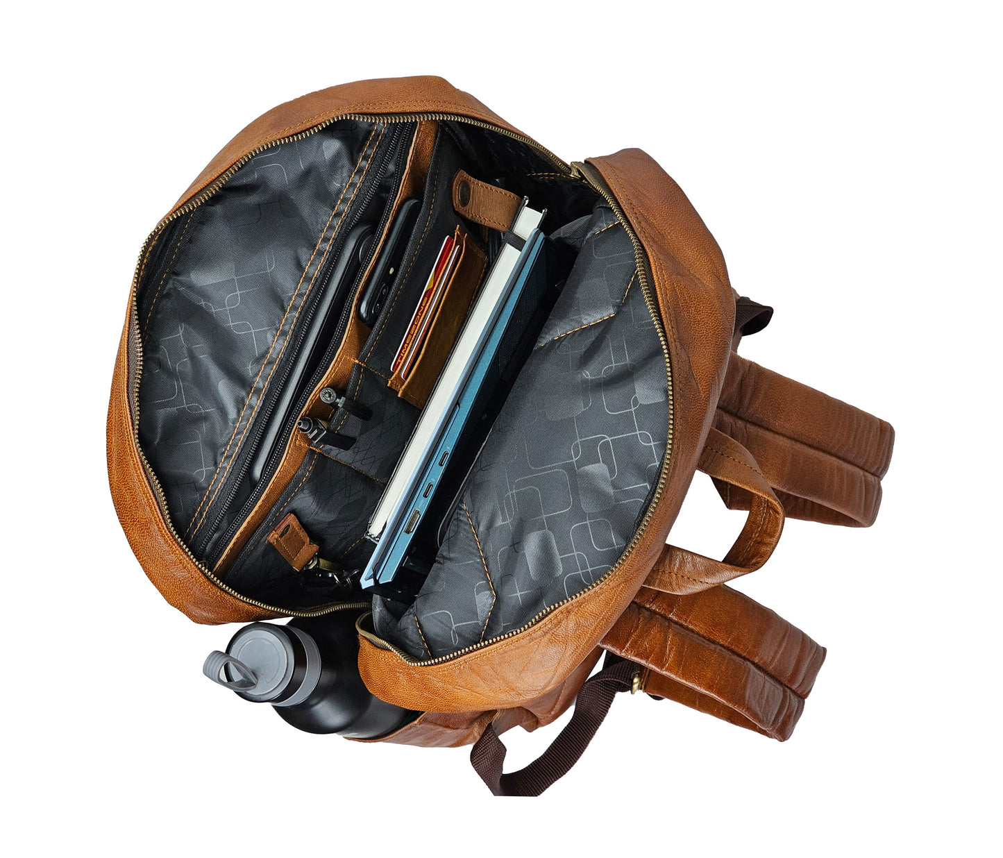 Jaald X Backpack handmade backpack - front zip pockets.