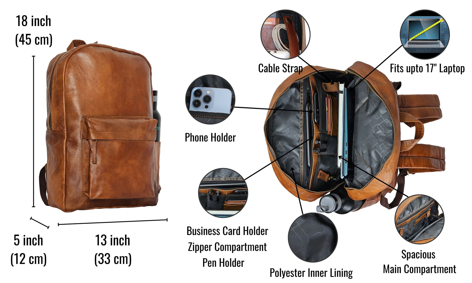 Jaald X Backpack handmade backpack - interior organiser detail.