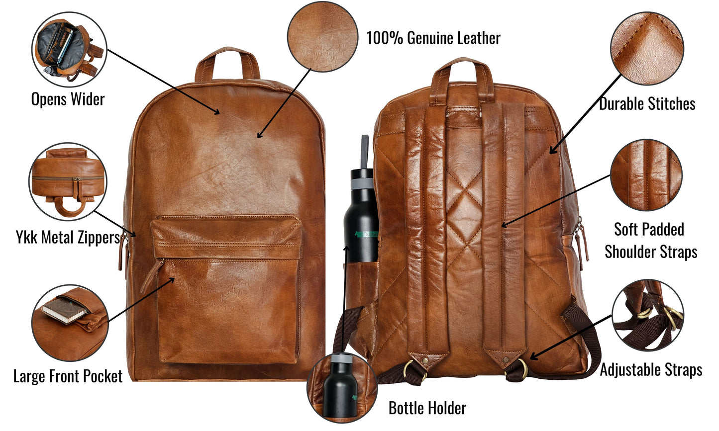 Jaald X Backpack handmade backpack - worn on the back by model.