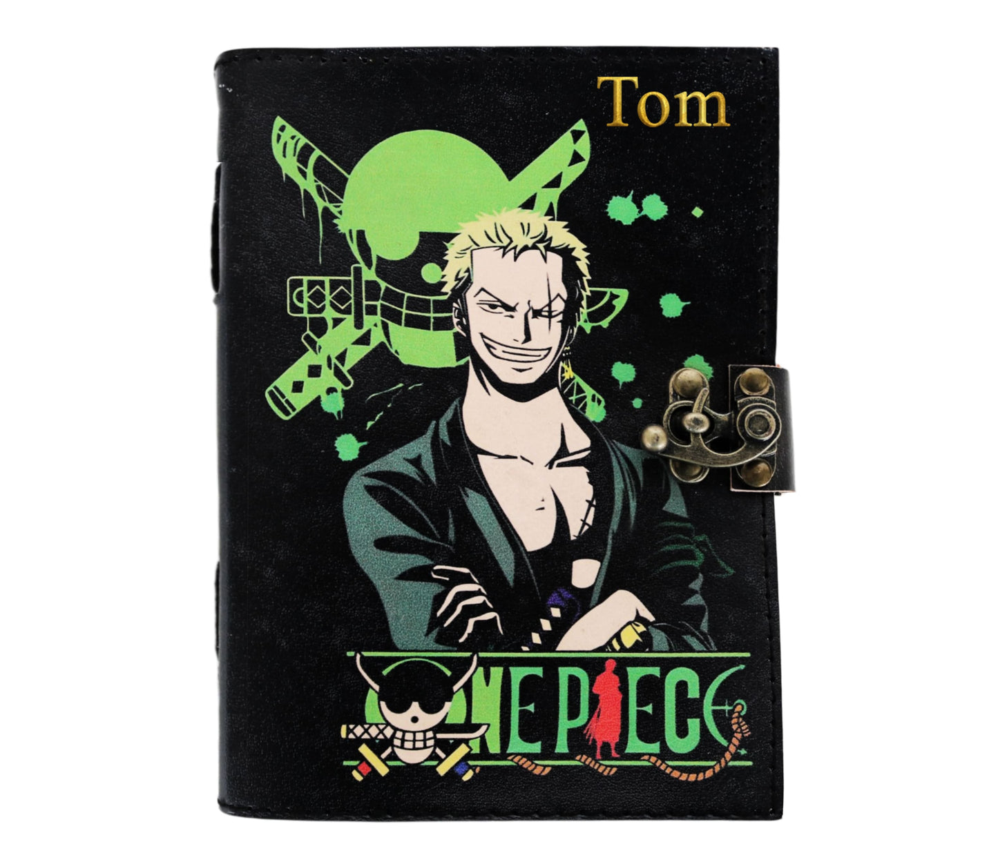 Jaald Customized Leather Notebook One Piece Fan Collectible Gold Embossed Gift for Girlfriend Anime Artist Birthday present for Daughter